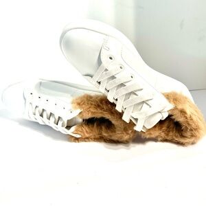 Steve Madden Women's Brenner Fur Trim Court Sneaker